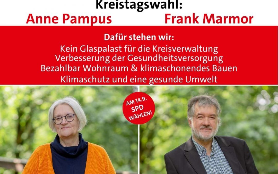 Anne Pampus und Frank Marmor treten für die SPD Waldbröl zur Kreistagswahl an.